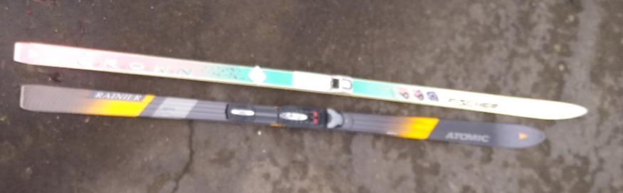 two backcountry skis