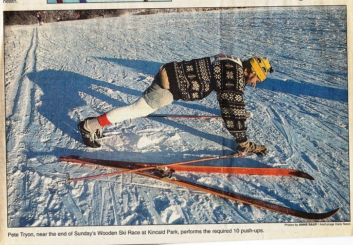 Wooden skis